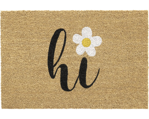 Tapis en coco E-Coco Print Hi Daisy 40x60 cm