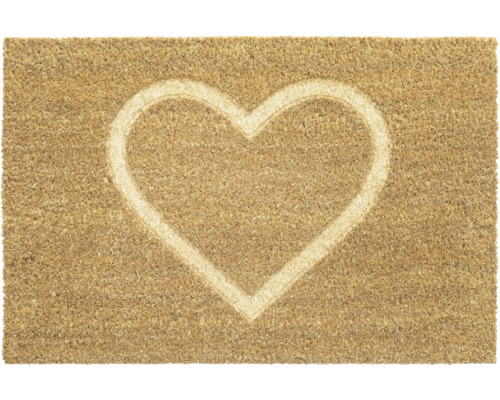 Tapis en coco E-Coco Embossed Heart 40x60 cm