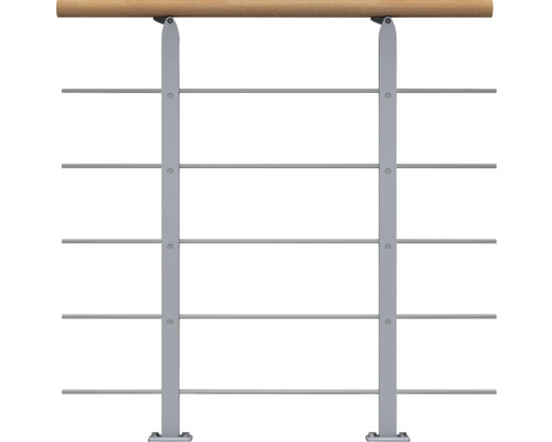 Garde-corps design Pertura pour escalier Alena,Aris,Malva,Zelos kit d'extension Garde-corps en bois et métal avec quatre traverses