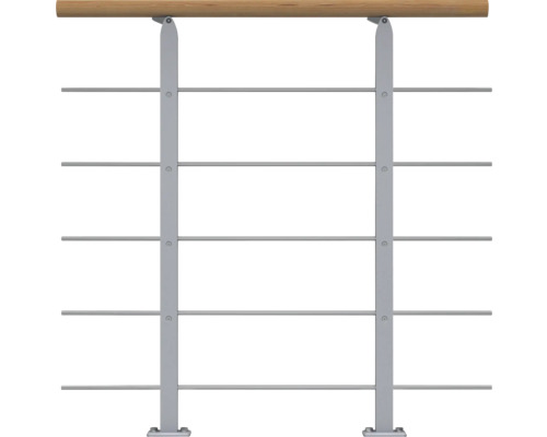 Garde-corps design Pertura pour escalier Alena,Aris,Malva,Zelos kit d'extension Garde-corps avec main courante en bois et barreaux métalliques