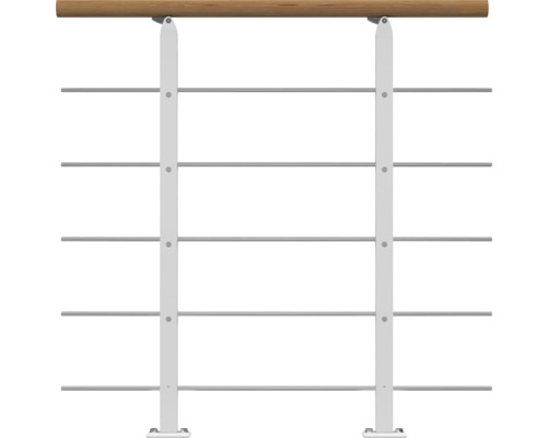 Garde-corps design Pertura pour escalier Alena,Aris,Malva,Zelos kit d'extension Garde-corps avec main courante en bois et câbles en acier inoxydable