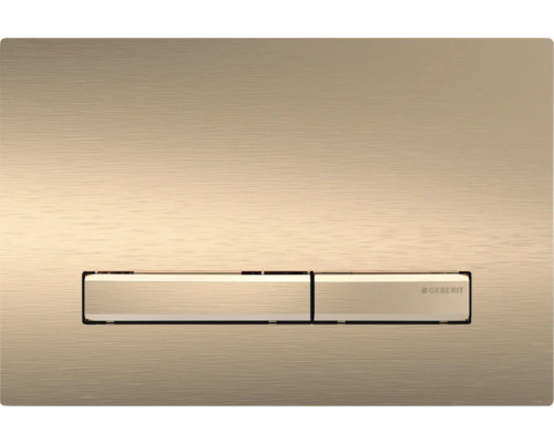 Plaque de commande GEBERIT Sigma50 plaque or brossé/ touche bouton or brossé 115.670.QB.2 Plaque de commande Geberit pour chasse d''eau de toilette