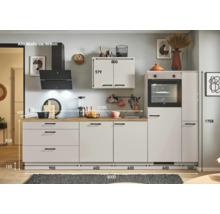 PICCANTE Plus Küchenzeile mit Geräten Sonera 300 cm kaschmirgrau matt vormontiert Variante rechts 4067368015813