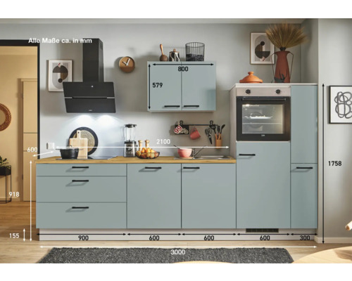 Küchenzeile mit Abmessungen