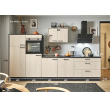 PICCANTE Plus Küchenzeile mit Geräten Casual 320 cm eiche aviva matt vormontiert Variante links 4067368016582