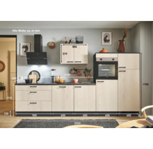 PICCANTE Plus Küchenzeile mit Geräten Casual 330 cm eiche aviva matt vormontiert Variante rechts 4067368017039