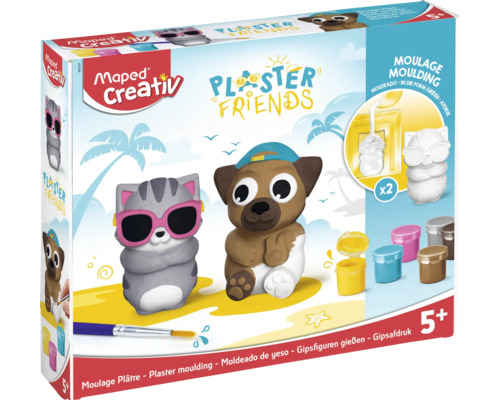Maped Creativ kit de figurines en plâtre sur le thème des amis des animaux