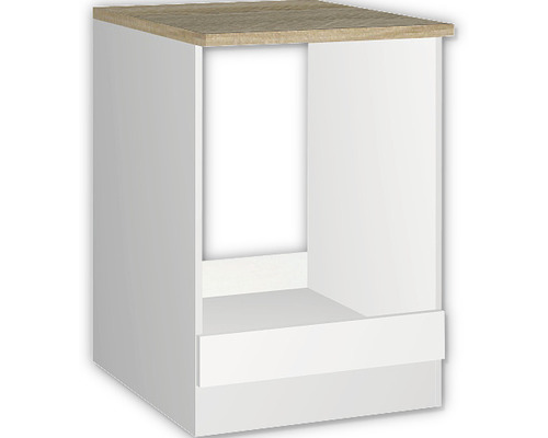 Armoire pour four encastré Held Möbel Mailand lxpxh 60x60x85 cm blanc haute brillance démontée