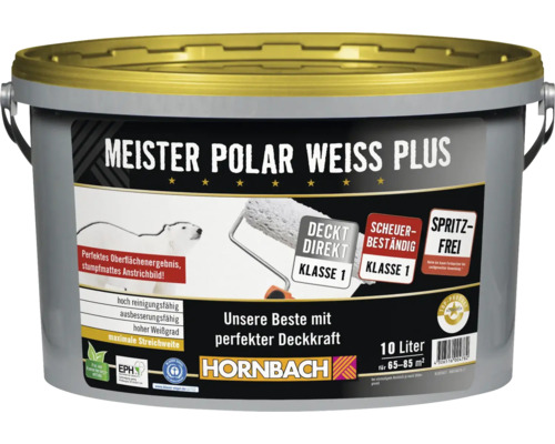 Peinture murale Hornbach Meister Plus blanc polaire 10 l