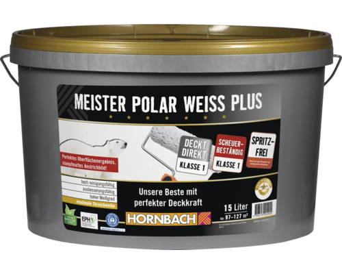 Peinture murale Hornbach Meister Plus blanc polaire 15 l