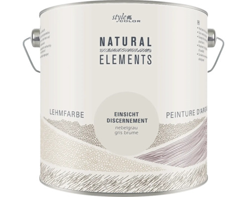 Peinture murale StyleColor NATURAL ELEMENTS sans conservateurs discernement gris brume 2,5 l