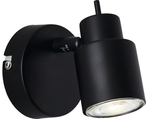 Applique murale noire avec une source lumineuse