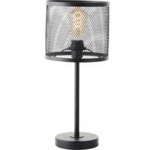 Lampe de table avec base en métal et abat-jour en treillis métallique