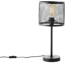 Lampe de bureau avec abat-jour en treillis métallique et interrupteur sur le câble