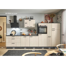 PICCANTE Plus Küchenzeile mit Geräten Casual 350 cm eiche aviva matt vormontiert Variante rechts 4067368017930