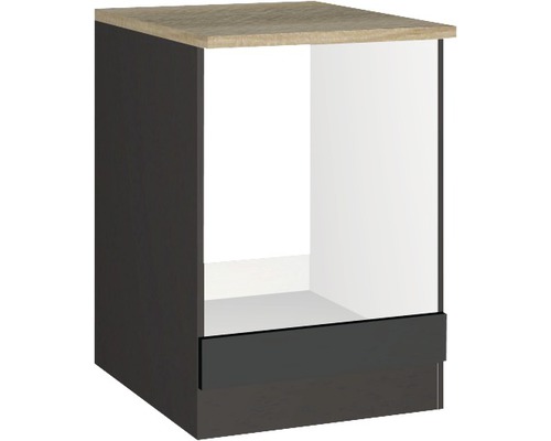 Herdumbauschrank Held Möbel Mailand BxTxH 60 x 60 x 85 cm Frontfarbe grau hochglanz Korpusfarbe grau