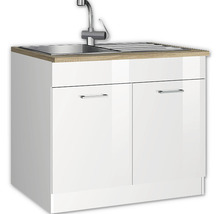 Meuble sous-lavabo avec évier et deux portes