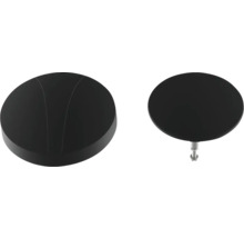 Deux boutons de meuble ronds noirs avec fixation