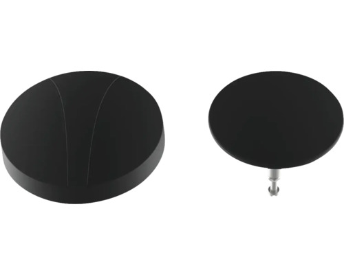 veporit unité de commande jeu de couleur BASE pour baignoire 1 1/2" noir mat Deux boutons de meuble ronds noirs avec fixation