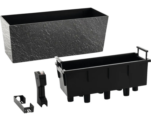 Blumenkasten mit Einsatz und Zubehör für Balkongeländer