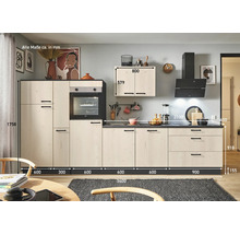 PICCANTE Plus Küchenzeile mit Geräten Casual 360 cm eiche aviva matt vormontiert Variante links 4067368018081