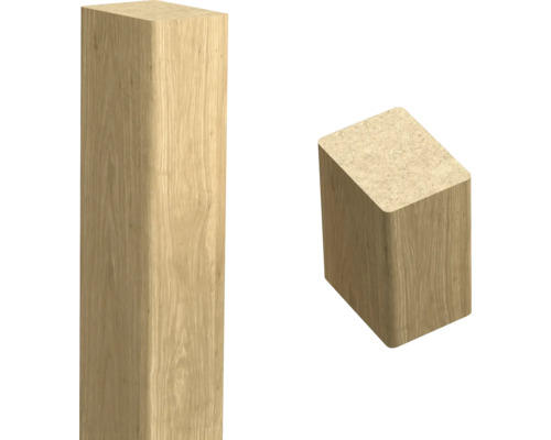 Poteau en bois et bloc de bois