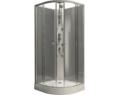 Duschkabine mit Duschsäule und Glastüren