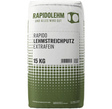 Sack mit Rapidolehm Lehmstreichputz extrafein, 15 Kilogramm