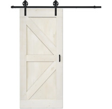 Porte coulissante de style grange avec ferrures