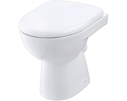 Stand-WC Set GEBERIT Renova Tiefspüler ohne Spülrand weiß glänzend mit WC-Sitz CG02100000