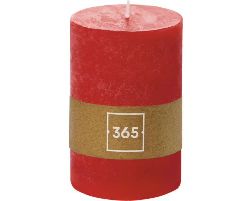 Rote Stumpenkerze mit 365 Aufdruck