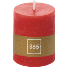 Rote Stumpenkerze mit Banderole und der Zahl 365