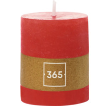 Rote Stumpenkerze mit 365 Logo