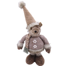 Ours décoratif avec bonnet et écharpe pour la période de Noël