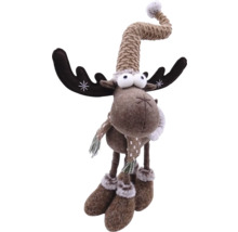 Élan décoratif avec écharpe et bonnet comme décoration de Noël
