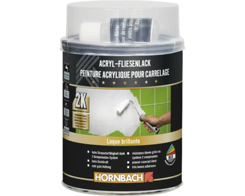 Laque pour carrelages HORNBACH bicomposant peinture pour carrelages brillante à faire mélanger dans le coloris souhaité-0