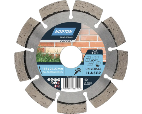 Disque diamanté à tronçonner Norton Universal Laser Ø 115x22,23mm Norton Saint-Gobain Expert disque à tronçonner 115 x 22,23 millimètres