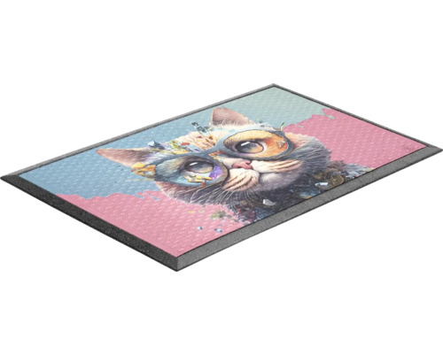 Paillasson avec motif de chat et lunettes