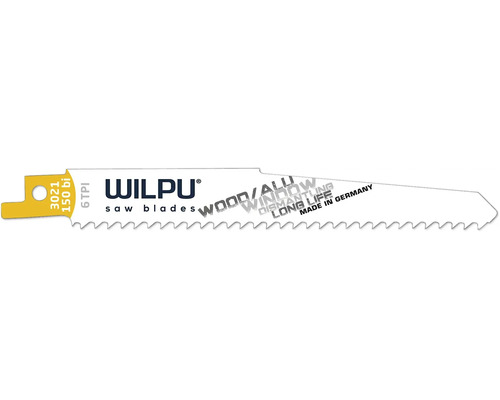 Lame de scie sauteuse Wilpu 3021/150 BI 5 pièces Lame de scie sabre Wilpu pour bois, aluminium et démontage de fenêtres, fabriquée en Allemagne