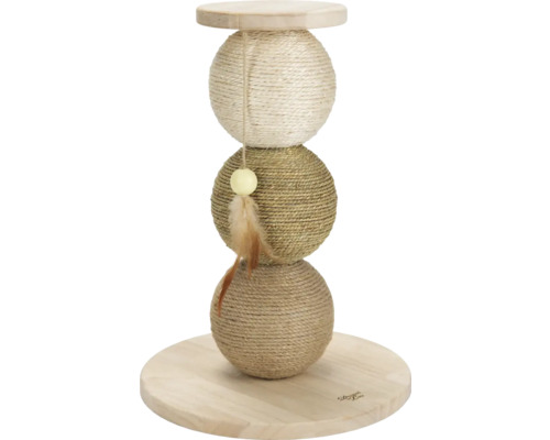 Poteau à griffer Designed by Lotte boules à griffer Elio 34 x 47,5 cm sisal, bois Arbre à chat avec trois boules en sisal et jouet