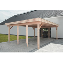 Carport double en sapin de Douglas Taille 3 602 x 508 cm naturel