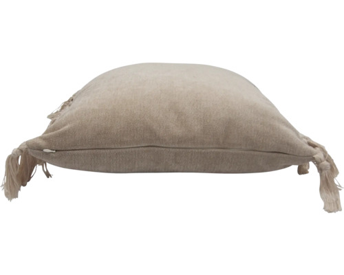 Coussin décoratif avec pompons aux coins