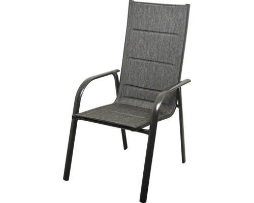 Chaise de jardin Garden Place Eve 60 x 67 x 108 cm aluminium plastique textile gris avec accoudoir