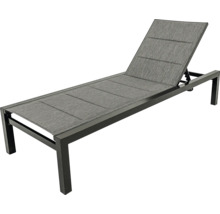 Sonnenliege GARDEN PLACE Eve 190 x 70 x 35 cm grau mit Liegefläche aus robustem Textilgewebe, stabiles Aluminiumgestell, Rückenlehne verstellbar