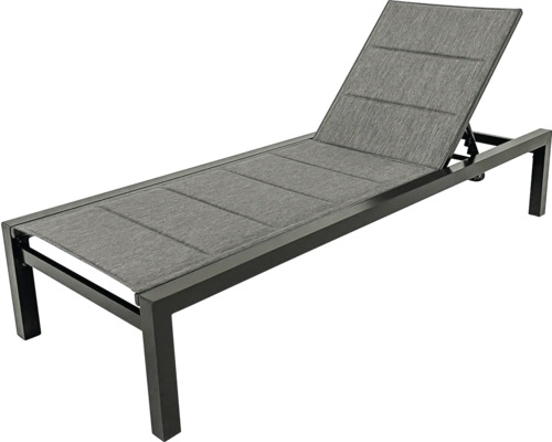 Sonnenliege GARDEN PLACE Eve 190 x 70 x 35 cm grau mit Liegefläche aus robustem Textilgewebe, stabiles Aluminiumgestell, Rückenlehne verstellbar Gartenliege mit verstellbarer Rückenlehne