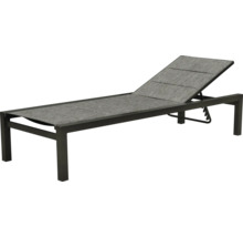 Sonnenliege GARDEN PLACE Eve 190 x 70 x 35 cm grau mit Liegefläche aus robustem Textilgewebe, stabiles Aluminiumgestell, Rückenlehne verstellbar