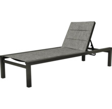 Sonnenliege GARDEN PLACE Eve 190 x 70 x 35 cm grau mit Liegefläche aus robustem Textilgewebe, stabiles Aluminiumgestell, Rückenlehne verstellbar