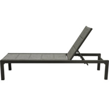 Sonnenliege GARDEN PLACE Eve 190 x 70 x 35 cm grau mit Liegefläche aus robustem Textilgewebe, stabiles Aluminiumgestell, Rückenlehne verstellbar