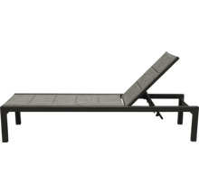Sonnenliege GARDEN PLACE Eve 190 x 70 x 35 cm grau mit Liegefläche aus robustem Textilgewebe, stabiles Aluminiumgestell, Rückenlehne verstellbar