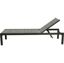 Sonnenliege GARDEN PLACE Eve 190 x 70 x 35 cm grau mit Liegefläche aus robustem Textilgewebe, stabiles Aluminiumgestell, Rückenlehne verstellbar
